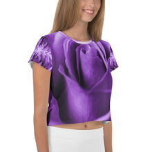 Purple Rose All-Over Print Crop Tee