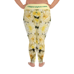 Yellow Flower All-Over Print Plus Size Leggings