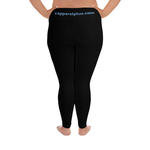 Black All-Over Print Plus Size Leggings