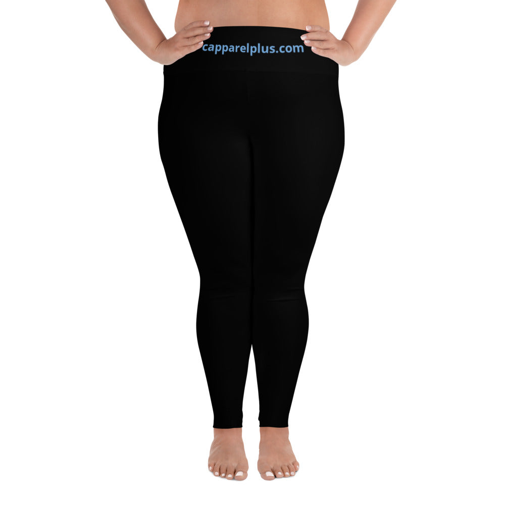 Black All-Over Print Plus Size Leggings