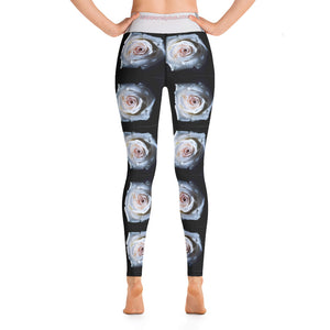 White Rose Yoga Leggings