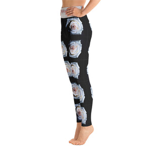 White Rose Yoga Leggings