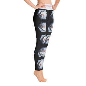 White Rose Yoga Leggings