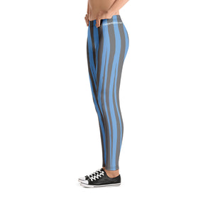 Grey-Blue Stripe Leggings