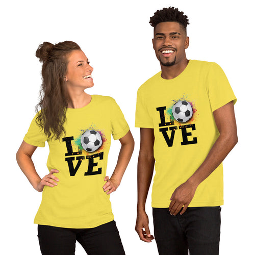 Love Soccer Short-Sleeve Unisex T-Shirt Various Colors , and Sizes