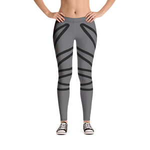 Grey - Black Stripe Leggings