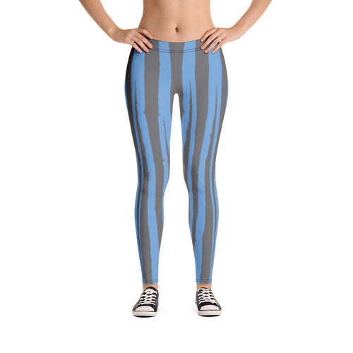 Grey-Blue Stripe Leggings