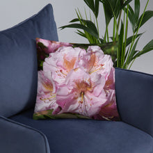 Pink Rhododendron Flower Pillow