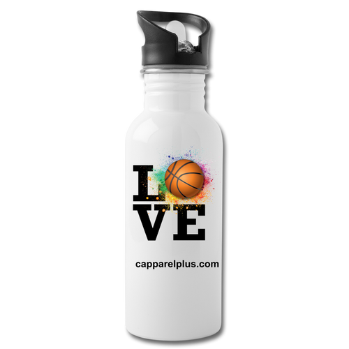 Love Basketball Water Bottle - white