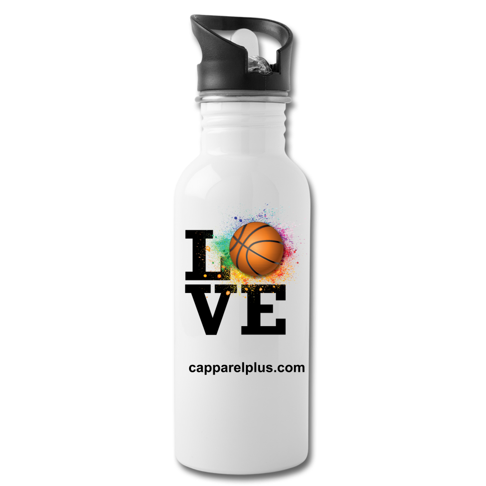 Love Basketball Water Bottle - white