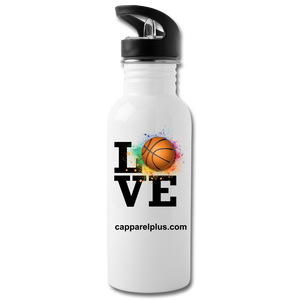 Love Basketball Water Bottle - white