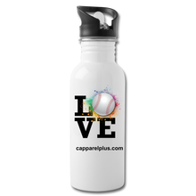 Love Baseball Water Bottle - white