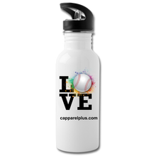 Love Baseball Water Bottle - white