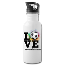 Love Soccer Water Bottle - white