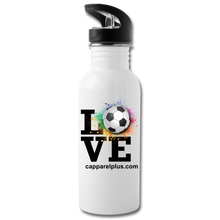 Love Soccer Water Bottle - white