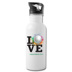 Love Volleyball Water Bottle - white