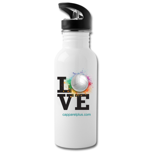 Love Volleyball Water Bottle - white