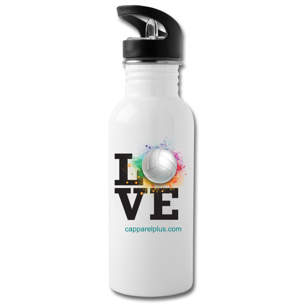 Love Volleyball Water Bottle - white