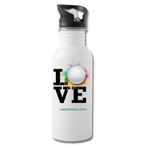 Love Golf Water Bottle - white