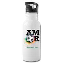 Amor Soccer Water Bottle - white