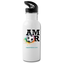 Amor Soccer Water Bottle - white