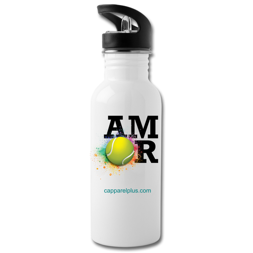 Amor Tennis Water Bottle - white