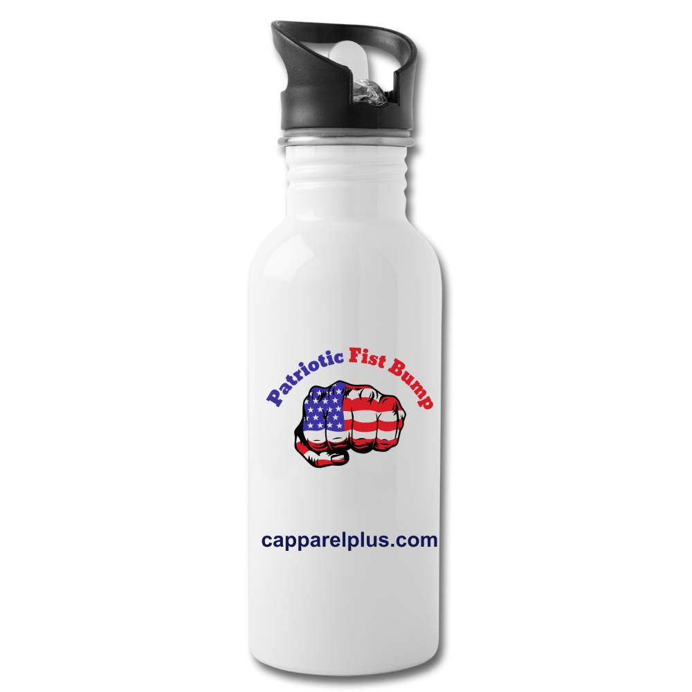 Patriotic Fist Pump Water Bottle - white